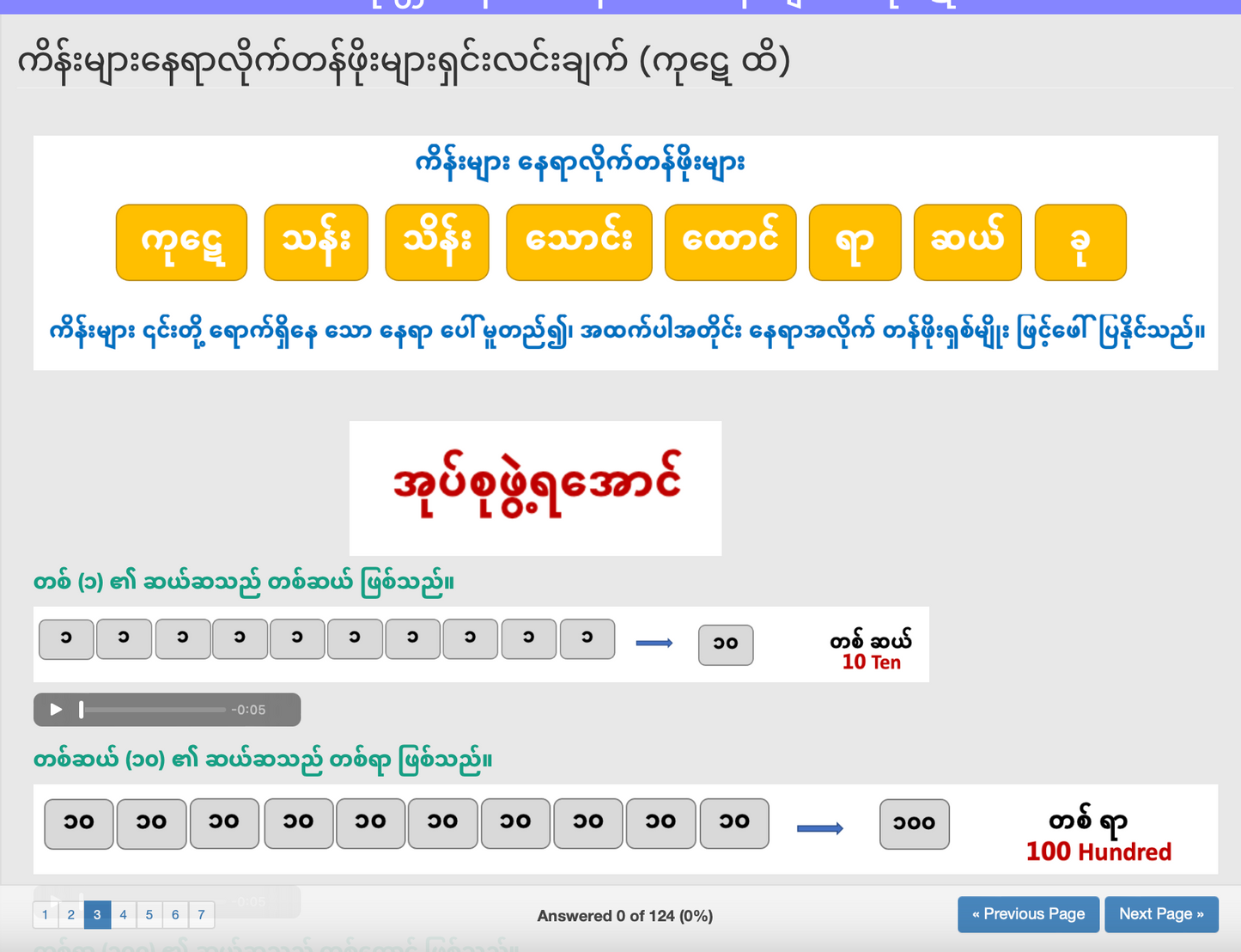 G 4 M စတုတ္တတန်းသင်္ချာ (၁)